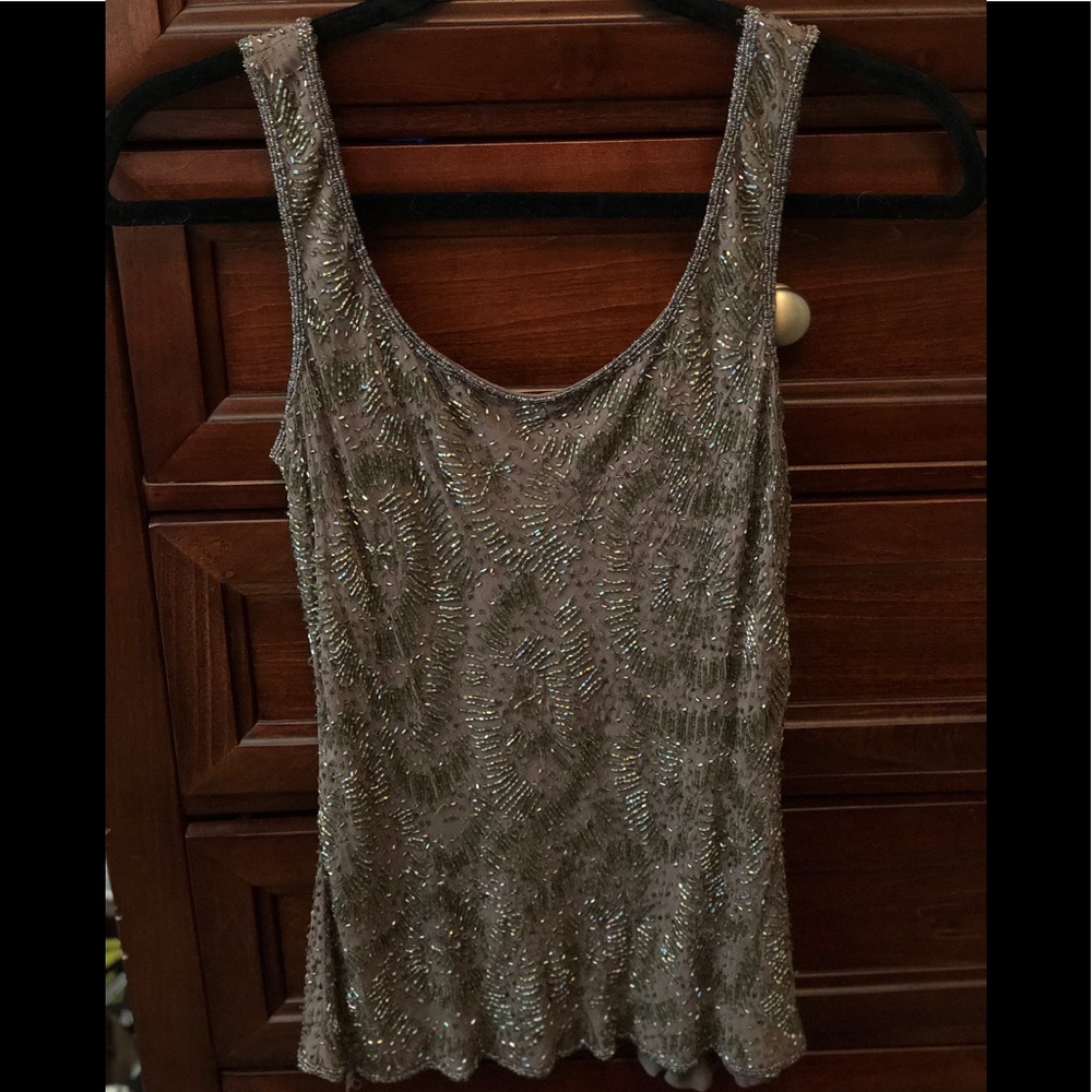 🚫SOLD🚫Le Lis Blanc beaded tank top
